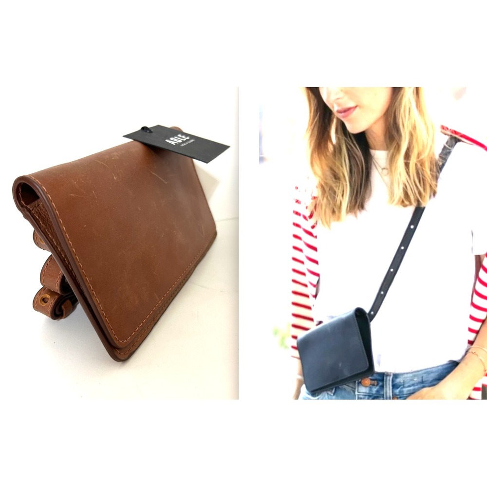 NWT ABLE Karla Leather Belt Bag Whiskey Brown Crossbody Adjustable Strap Wallet